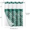 Americanflat 72x75 Hookless Shower Curtain - Abstract Green White Shower Curtain with Sheer Panel, Snap-In Liner, and Grommets - 100% Polyester